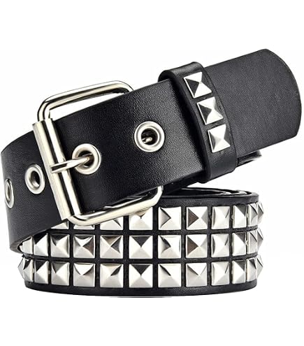 XZQTIVE Studded Belt Metal Punk Rock Rivet Belts for Women/Men